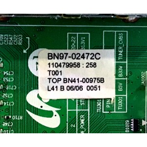 MAIN SAMSUNG / BN94-02077C / BN41-00975B / BN97-02472C / PANEL LTF400HA03 101 / MODELO LN40A550P3FXZA / SUSTITUTAS BN94-01628H /  BN94-01628T / BN94-01656Q / BN94-01723H / BN94-01723L / BN94-02132Q / BN94-02132R / BN94-02135A / BN96-08989B / BN96-08990B 