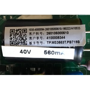 MAIN FUENTE (COMBO) SCEPTRE / 260105000610 / TP.MS3553T.PB719 / 4100005344 / N19010100 / H19030033 / PANEL HK315LEDM-JH3MH / MODELO E32