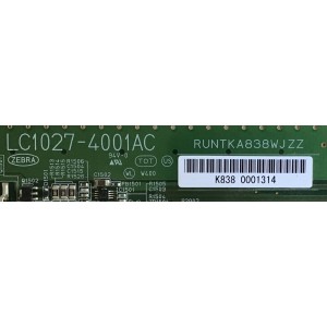 LED DRIVER SHARP / RUNTKA838WJZZ / LC1027-4001AC / PANEL LK695D3GW10Z / MODELO PRO-70X5FD