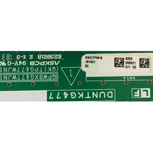 T-CON PARA TV SHARP / DUNTKG477FM16 / QPWBXG477WJN1 / KG477FM16 / QKITPG477WJN1 / 932A / PANEL JE800D3GW65X / MODELO PN-LE801