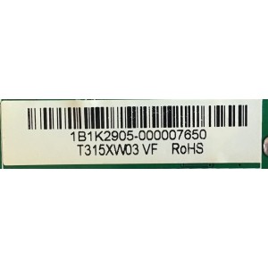 MAIN ELEMENT / 1B1K2905 / T.RSC8.10A 11153 / PANEL T315XW03 V.F / MODELO ELCFW326 A1200