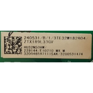 MAIN FUENTE (COMBO) HISENSE / 240531 / RSAG7.820.8173/ROH / 229144 / PANEL BOEI320WX1-01 / MODELO 32H5500E