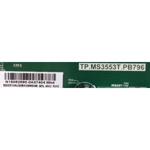 MAIN FUENTE (COMBO) INSIGNIA / 3200538995 / TP.MS3553T.PB796 / N18082890 / PANEL BOEI320WX1-01 / DISPLAY HV320WHB-N86 / MODELO NS-32D220NA18