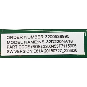 MAIN FUENTE (COMBO) INSIGNIA / 3200538995 / TP.MS3553T.PB796 / N18082890 / PANEL BOEI320WX1-01 / DISPLAY HV320WHB-N86 / MODELO NS-32D220NA18