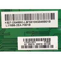 LED DRIVER TOSHIBA / 27-D046593 / 4H.V3236.001/A4 / L315B5-2EA-F001B / V323-201 / PANEL V315B5-LE1 REV.C2 / MODELO  32SL415U / 32SL400U / 32SLV411U / VT3210LED VS13772-1M