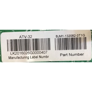 MAIN FUENTE ((COMBO)) PARA TV ATVIO / NUMERO DE PARTE BJM1-132082-0T1G / TP.MS3393.PB818 / LK2016026G / PANEL HV320WHB-N55 / MODELO ATV-32