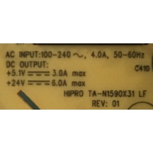 FUENTE DE PODER WESTINGHOUSE / 693006655 / TA-N1590X31 LF / 9M590X31FC0001LF / MODELOS SK-26H240S / SK-26H520S / SK-26H730S / W32701