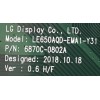 T-CON LG / 6871L-6088D / 6870C-0802A / 6088D / PANEL LE650AQD(EM)(A3) / MODELO OLED65C9PUA