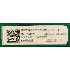 MAIN HISENSE / 215623 / RSAG7.820.7350/ROH / 217490 / 215623A / 217490A / HU55N3031UWR / PANEL HD550K3U82-K1\S1\GM\ROH / MODELO 55R7050E