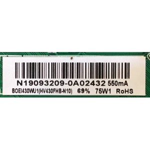 MAIN FUENTE (COMBO) INSIGNIA / 60101-03300 / TP.MS3553T.PB790 / 54B5 20190218_095443 / PANEL BOEI430WU1-01 / MODELO NS-43D420NA20