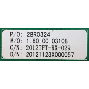 MAIN APEX / 2BR0324 / CV318H-X / 2012TFT-RX-029 / PANEL T315XW06 V.5 / MODELO LE3212D