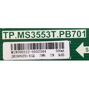 MAIN FUENTE (COMBO) SHARP / 242733 / TP.MS3553T.PB701 / HU40N2173F / PANEL JHD396N2F01-K1QL\GM\ROH\S0 / MODELO LC-40Q3070U