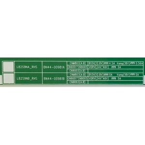 LED DRIVER SAMSUNG / BN44-00981A / L82S9NA_RHS / BN4400981A / PANEL CY-TR082FLLV1H / MODELOS QN82Q90 / QN82Q90RAFXZA FA01 / QN82Q90RAFXZA FC02