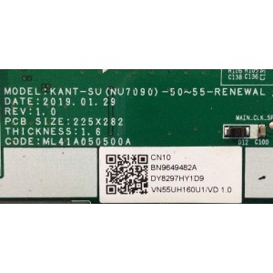MAIN FUENTE COMBO PARA TV SAMSUNG ORIGINAL / NUMERO DE PARTE BN96-49482A / VN55UH160U1/VD / ML41A050500A / BN9649482A / PANEL CY-NN055HGLVDH / DISPLAY LSF550FN09-L13 / MODELO UN55NU6900FXZA FA01 / UN55NU6950FXZA FA01 / UN55NU6080FXZA CA02