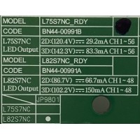 LED DRIVER SAMSUNG / BN44-00991B / L75S7NC_RDY / BN4400991B / DISPLAY BN96-48142A / PANEL CY-TR075FLAV3H / MODELOS QN75Q7DRAFXZA AA02 / QN75Q70RAFXZA AA02 / QN75Q7DRAFXZA FA01