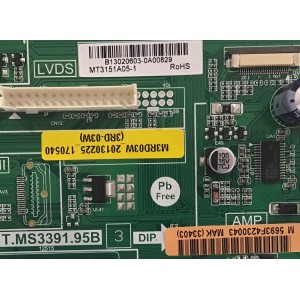 MAIN HITACHI / B13020603 / T.MS3391.95B / MT3151A05-1 / PANEL V29BJ1PE1LED / MODELO LE29H307