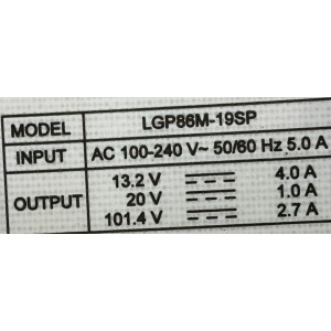 FUENTE  LG / NUM DE PARTE EAY65169951 / 65169951 / LGP86M-19SP / B12J059951 / PANEL NC860DQD-AAHH1 / NC860DQD-AAHH5 / MODELOS 86SM9070PUA.BUSYLJR / 86SM9070PUA.AUSYLJR / 86NANO91ANA.BUSWLJR / 86NANO90ANA.BUSWLJR / 86NAN091ANA / 86NAN090UNA / 86NAN09OUNA