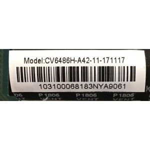 MAIN FUENTE PARA TV ELEMENT / NUMERO DE PARTE 103100068 / CV6486H-A42 / E18031-3-SY / 7.D6486HA42110.3B1 / 82K02571803YA0739 / PANEL T395-TGF-DLED / DISPLAY V400HJ6-PE1 / MODELO E2SW3918
