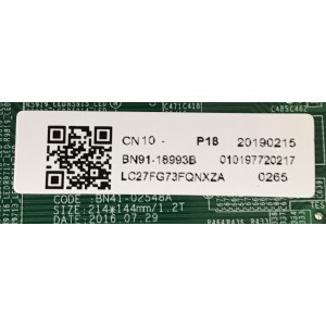 MAIN MONITOR SAMSUNG / BN91-18993B / BN41-02548A / PANEL CY-PK270CSLV1F / MODELO LC27FG73FXZA FB02