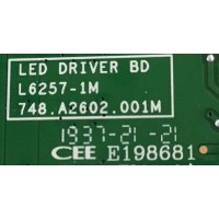 LED DRIVER DELL / 748.A2602.001M / L6257-1M / PANEL LM250WQ3(SS)(A1) / MODELO U2518DT