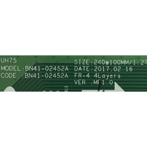 MAIN MONITOR SAMSUNG / BN94-14647P / BN41-02452A / MODELO LU28H750UQNXZA FD04