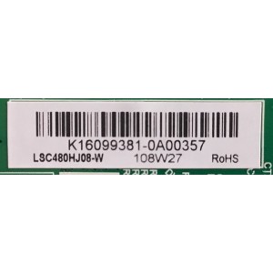 MAIN FUENTE (COMBO) POLAROID / 48GSR3000FJ / TP.MS3393.PC821 / K16099381 / LSC480HJ08 / MODELO 48GSR3000FJ
