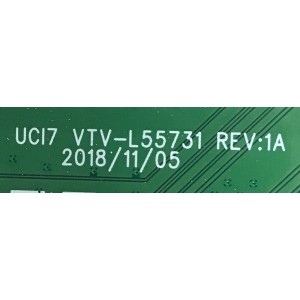 MAIN TOSHIBA / 631V0G00430 / 691V0G00430 / UCI VTV-L55731 REV:1A / 2992G / PANEL U500DU01 TW107 REV:CD1.AA / DISPLAY V500U2-T01 / MODELO 50LF711U20