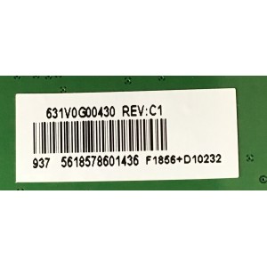 MAIN TOSHIBA / 631V0G00430 / 691V0G00430 / UCI VTV-L55731 REV:1A / 2992G / PANEL U500DU01 TW107 REV:CD1.AA / DISPLAY V500U2-T01 / MODELO 50LF711U20