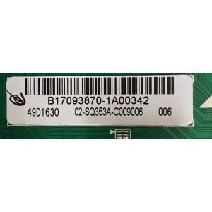 MAIN FUENTE (COMBO) TOSHIBA / 02-SQ353A-C009006 / TP.MS3553.PC785 / 3MS553LCANA.02 / 49D1630 / PANEL LVF490CSDX E4 V57 / MODELO 49L510U18
