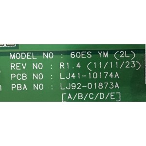 Y-SUS SAMSUNG / BN96-22021A / LJ41-10174A / LJ92-01873A / 873A / PANEL  S60FH-YD01 / MODELOS PN60E6500EFXZA TW02 / PN60E7000FFXZA / PN60E8000GFXZA