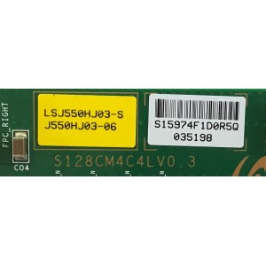 T-CON SAMSUNG / LJ94-15974F / S128CM4C4LV0.3 / 15974F / LSJ550HJ03-S / PANEL LTJ550HJ05-C / MODELOS UN55D6000SFBZA H302 / UN55D6000SFXZA