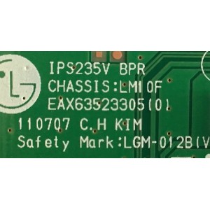 MAIN PARA MONITOR LG / EAX63523305 / EAX63523305(0) / NP207104Q2 / PANEL LM230WF3 (SL)(E1) / MODELO IPS235V-BNX.AUSHRSN