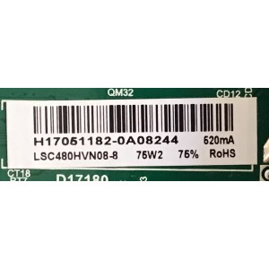 MAIN FUENTE ((COMBO)) PARA TV WESTINGHOUSE / 21005983 / H17051182 / TP.MS3553.PB801 / PANEL LSC480HN08 / MODELO WD48FAB100