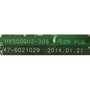 T-CON PARA TV LTX / HV550QU2305 / 47-6021029 / HV550QU2-305 / MODELOS CND-554KA / 55E5500U / PLDED5515-B-UHD A1602 / E558BV-FMQR