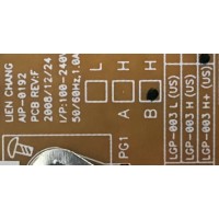 FUENTE DE PODER PARA MONITOR LG / EAY5833903 / LGP-003 H / AIP-0192 / PANEL LM230WF1 (TL)(A3) / MODELO W2361V-PFV.AUSOASN