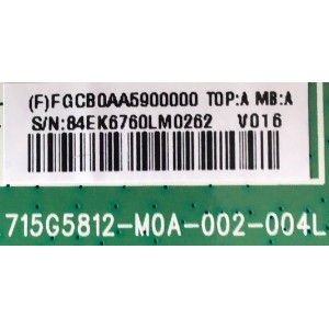 MAIN PARA MONITOR AOC / FGCB0AA590 / 715G5812-M0A-002-004L / (F)FGCB0AA5900000 / PANEL LM270WF (S2)(CD) / MODELO I2769VM