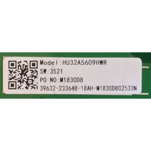 MAIN FUENTE (COMBO) PARA TV SHARP·ROKU TV / NUMERO DE PARTE 233648 / RSAG7.820.8402/ROH / HU32A5609HWR / 32A5609HWR / PANEL JHD315S1H82-TXB1\S0\FM\ROH / MODELO LC-32LB601U