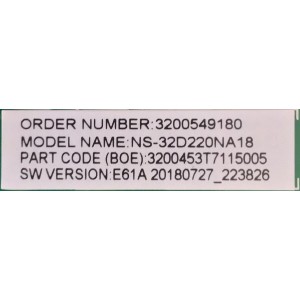 MAIN FUENTE PARA TV INSIGNIA / 3200549180 / TP.MS3553T.PB796 / 3200453T7115005 / 20180727_223826 / PANEL BOEI320WX1-01 / MODELO NS-32D220NA18