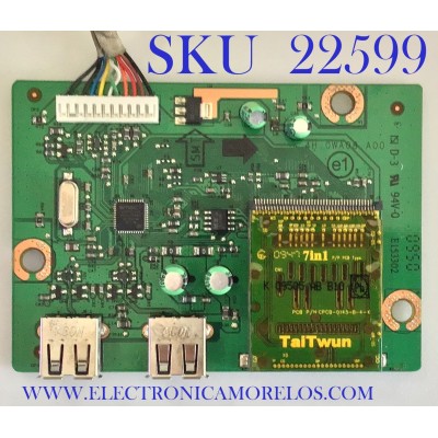 TARJETA SD MONITOR DELL / 5E0WA08001 / 4H.0WA08.A00 / PANEL LM270WQ2(SL)(A1) / MODELO U2711B