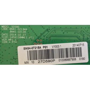 MAIN PARA MONITOR SAMSUNG / BN94-07215A / BN41- 02134A / BN97-07997F / PANEL CY-MH270BGLV3H / MODELO LS27D590