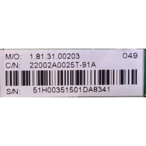 MAIN APARA TV INSIGNIA / 22002A0025T-91A / CV3393BH-G / 51H0035 / PANEL BOEI320WX1 / DISPLAY HV320WHB-N00 / MODELOS NS-32D312NA15 D / NS-32D312NA15 H1 / NS-32D312NA15 H2