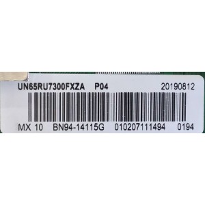 MAIN PARA TV SAMSUNG / BN94-14115G / BN41-02703A / BN97-15719E / MODELOS UN65RU7300FXZA AA04 / UN65RU730DFXZA AA04 / PARTE SUSTITUTA BN94-14031J