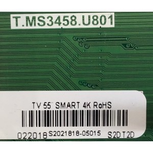 MAIN PARA TV POLAROID / PTV55174KILED / T.MS3458.U801 / S2021818-05015 / S2DT2D / 022018 / PANEL LC546PU2L01 / MODELO PTV55174KILED / ESTA TARJETA ES CHINA Y ES UTILIZADA EN VAREAS MARCAS Y MODELOS / ENTRA A DESCRIPCIÓN DEL PRODUCTO 