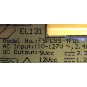 FUENTE DE PODER PARA TV PANASONIC / TZZ00000983A / FSP099-4F01 / PK101V3360I / PANEL V390HK1-LE6 / MODELO TC-L39EM60