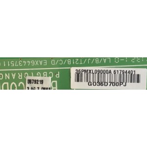 MAIN PARA TV LG / EBU61794401 / EAX64437511(1.0) / 61794401 / MODELO 32LS3500