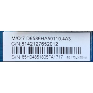 MAIN FUENTE PARA TV ELEMENT / T201804150A / CV6586H-A50 / 8142127652012 / W18055-ZX