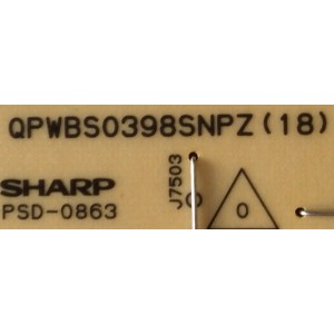 FUENTE DE PODER PARA TV SHARP / RUNTKA903WJQZ / QPWBS0398SNPZ (18) / PSD-0863 / MODELO LC-80LE632U