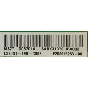 LED DRIVER PARA TV SEIKI / 27-D087014 / C390S01E01A / PANEL V390DK1-LS1 REV.C1 / MODELO SE39UY04	