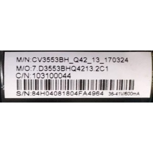 MAIN FUENTE PARA TV WESTINGHOUSE / W18050-1-SY / CV3553BH-Q42 / 103100044 / ST3151A05-8 / PANEL T320-0AM-DLED / MODELO WD32HB1120-C / ESTA TARJETA ES CHINA Y ES UTILIZADA EN DIFERENTES MARCAS Y MODELOS / ENTRAR A DESCRIPCIÓN DEL PRODUCTO