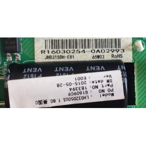 MAIN PARA TV HISENSE / 183394 / TP.MS3393.PB851 / G1609C9 / LHD32D50US / R16030254 - 0A02993 / PANEL JDH315DH-E81\S12\FM\ROH / MODELO 32H3B1 / ESTA TARJETA ES CHINA Y ES UTILIZADA EN DIFERENTES MARCAS Y MODELOS / ENTRAR A DESCRIPCIÓN DEL PRODUCTO